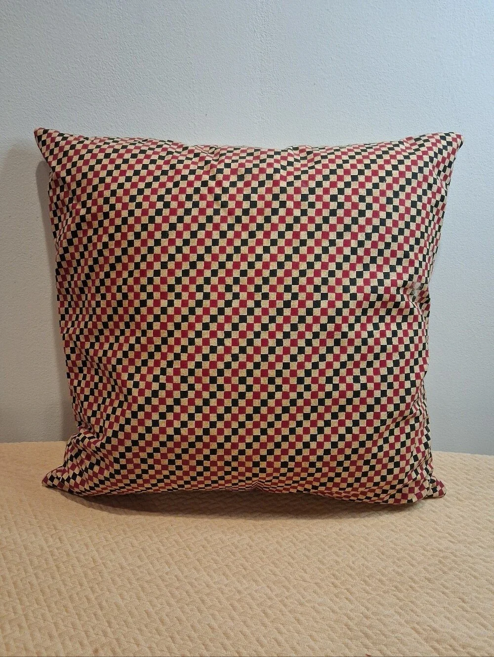 Handmade Patchwork Quilt Cat Throw Pillow 16x16